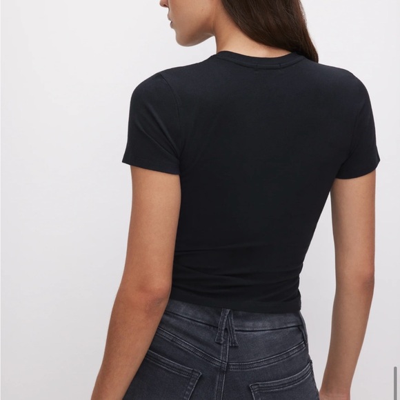 SUPER STRETCH BABY TEE IN BLACK - Picture 2 of 5